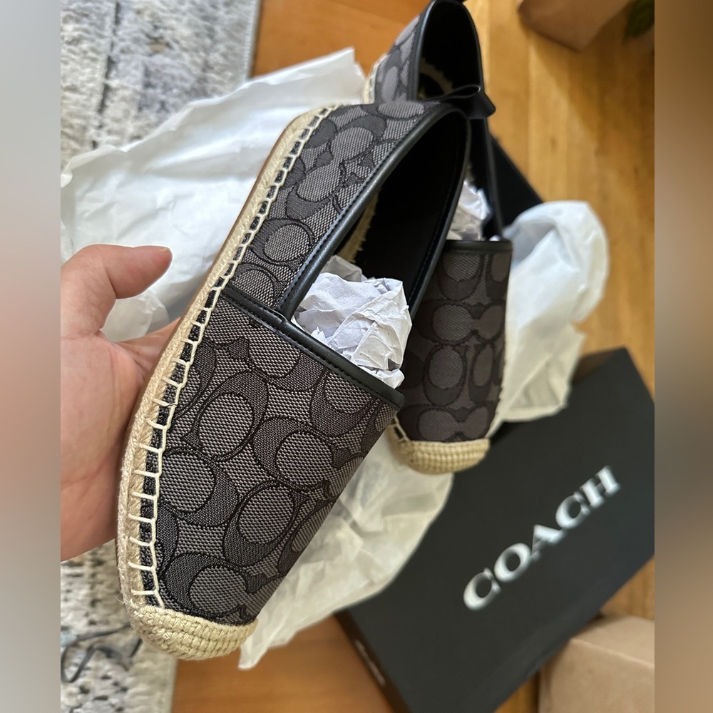 NIB - COACH Codi Espadrille In Signature Jacquard -  Black - size 5 US - Picture 12 of 14